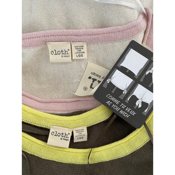 Cloth by Design Womens Side Tie Pullover Sweater 2 Pack Bundle L Large - Picture 9 of 9